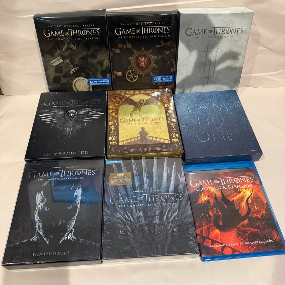Game of Thrones Complete Series Blu-ray Lot Seasons 1-8 + Conquest & Rebellion